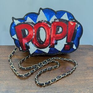 Nila Anthony Women’s POP sequin shoulder purse  7x11"  23" Strap